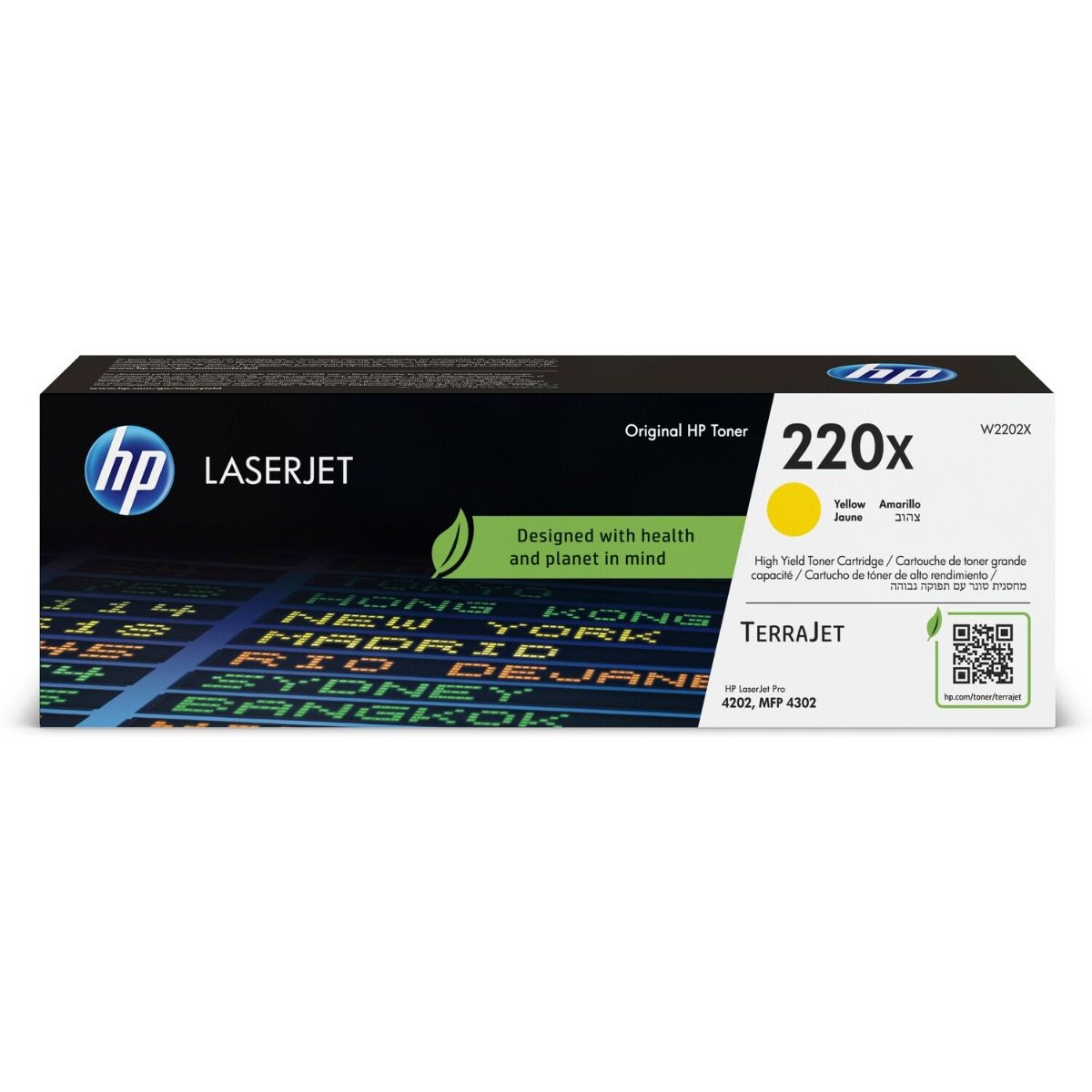 HP 220X High Capacity Yellow Toner Cartridge - (W2202X)