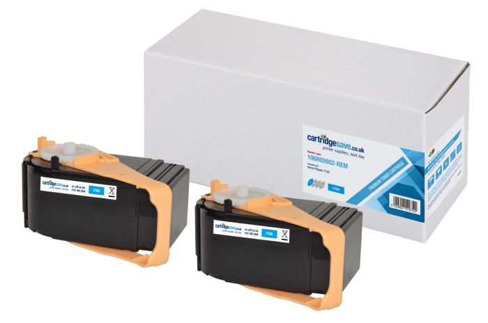 Compatible Xerox 106R02602 Cyan Toner Cartridge Twin Pack