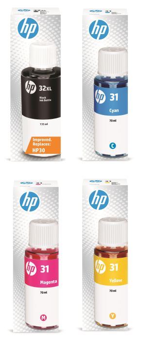 HP 31 / 32XL 4 Colour Ink Bottle Multipack