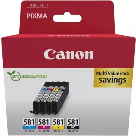 Canon CLI-581 4 Colour Ink Cartridge Multipack - (2103C004)