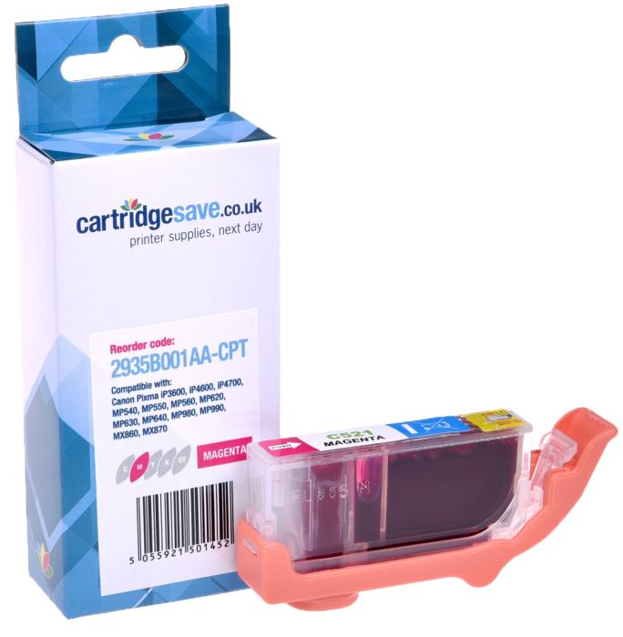 Compatible Canon CLI-521M Magenta Ink Cartridge - (2935B001AA)