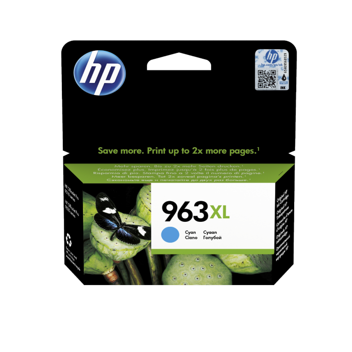 HP 963XL High Capacity Cyan Ink Cartridge (3JA27AE)