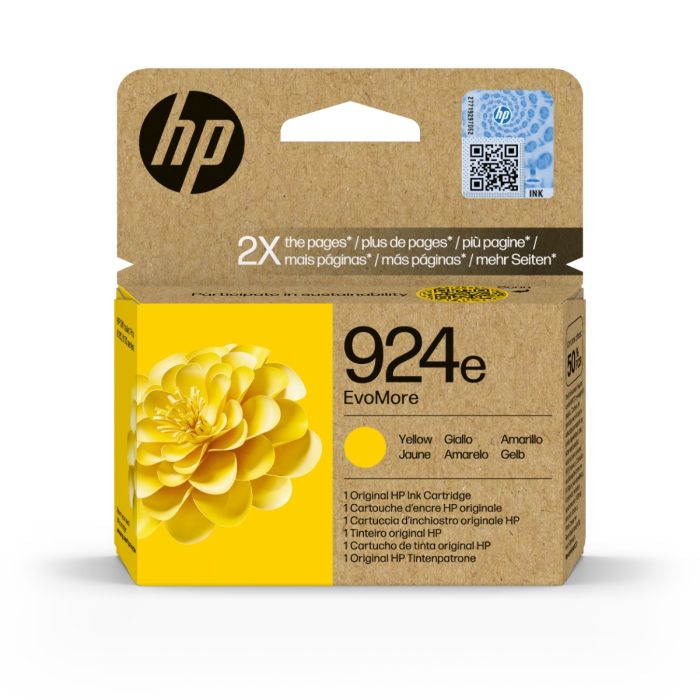 HP 924e EvoMore High Capacity Yellow Ink Cartridge - (4K0U9NE)