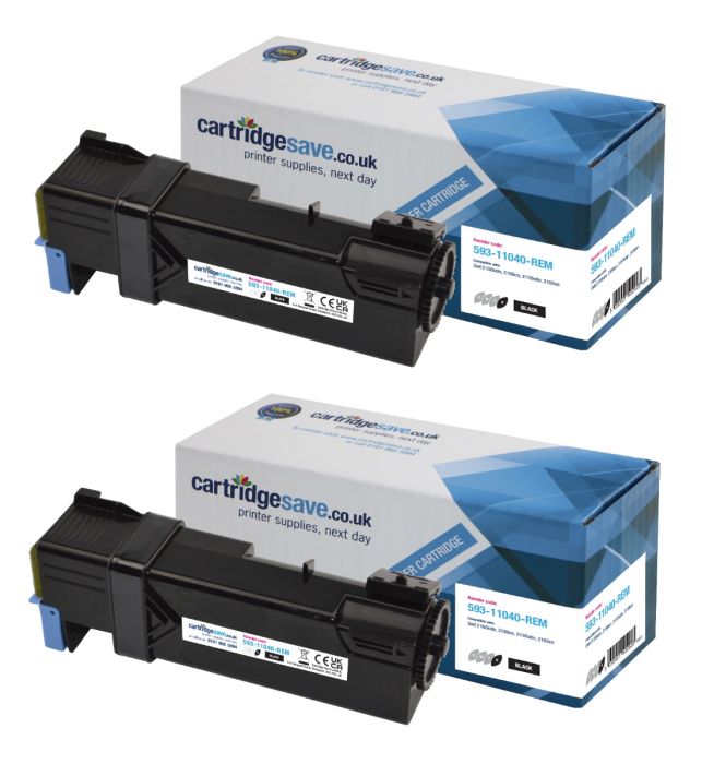 Compatible Dell 899WG High Capacity Twin Pack Black Toner Cartridge - (593-11035)