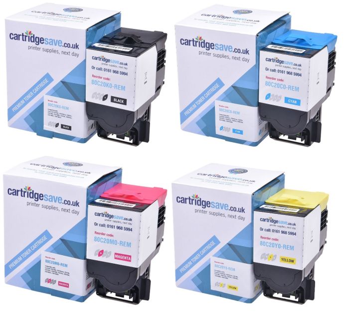 Compatible Lexmark 802 4 Colour Toner Cartridge Multipack