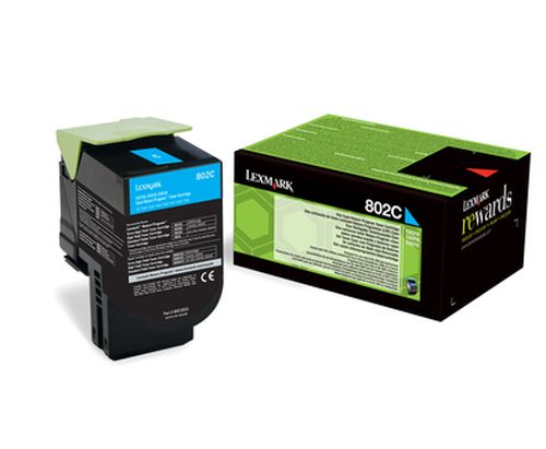 Lexmark 802C Cyan Return Program Toner Cartridge - (80C20C0)