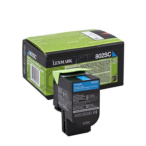 Lexmark 802SC Cyan Return Program Toner Cartridge - (80C2SC0)