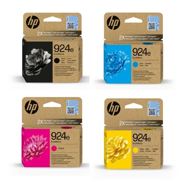 HP 924e EvoMore High Capacity 4 Colour Ink Cartridge Multipack