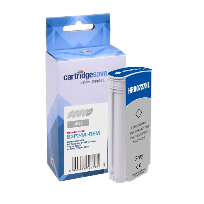 Compatible HP 727 High Capacity Grey Ink Cartridge - (B3P24A)