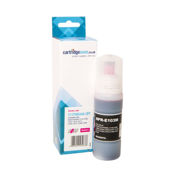 Compatible Epson 103 Magenta Ink Bottle - (C13T00S34A)