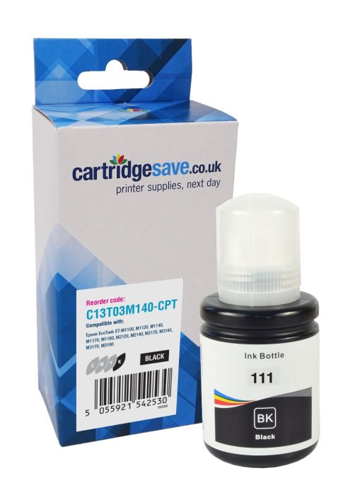 Compatible Epson 111 Black Ink Bottle - (C13T03M140)