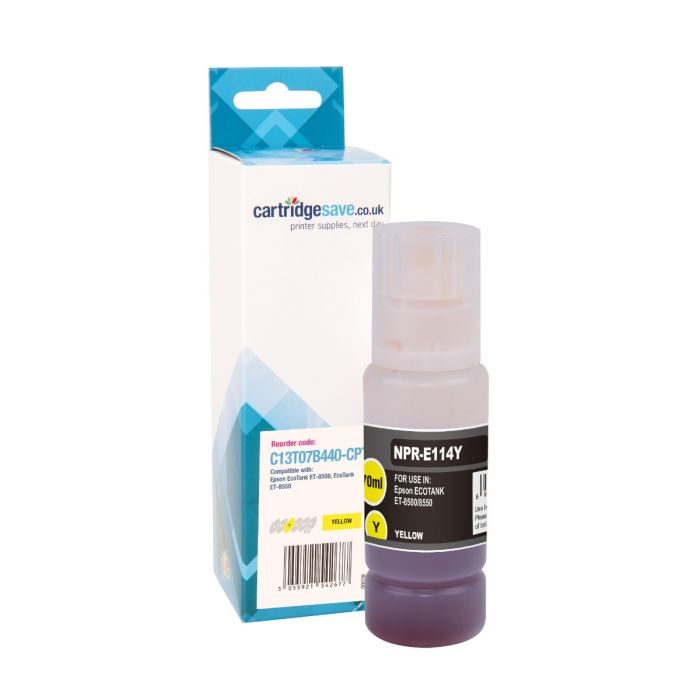 Compatible Epson 114 Yellow Ink Bottle - (C13T07B440)