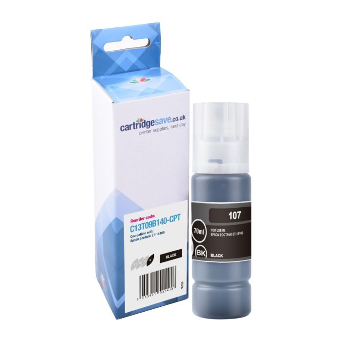 Compatible Epson 107 Black Ink Bottle - (C13T09B140)