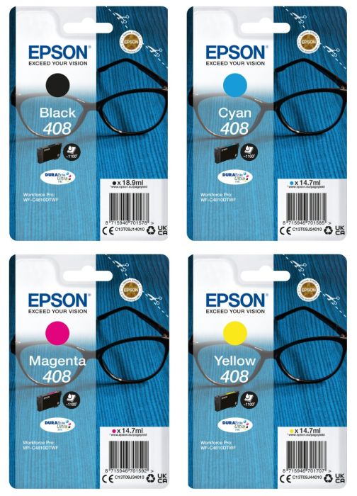 Epson DURABrite Ultra 408L 4 Colour High Capacity Ink Cartridge Multipack - (C13T09K)