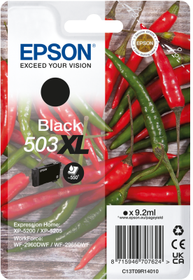 Epson 503XL High Capacity Black Ink Cartridge - (C13T09R14010 Chilli)