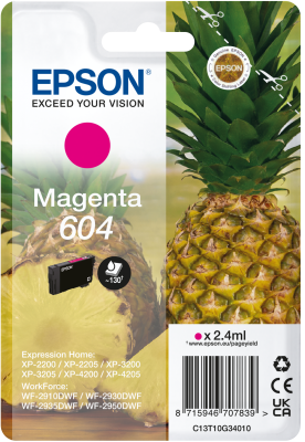 Epson 604 Magenta Ink Cartridge - (C13T10G34010 Pineapple)