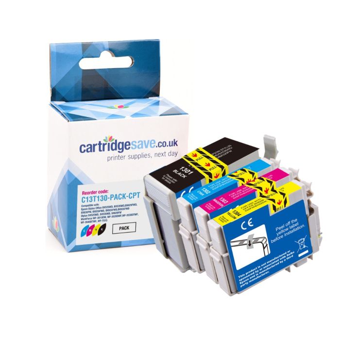 Compatible Epson T130 Extra High Capacity 4 Colour Ink Cartridge Multipack - (T1301 & T1306 Stag)