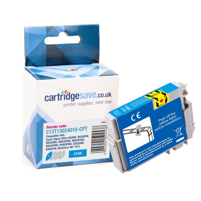 Compatible Epson T1302 Extra High Capacity Cyan Printer Cartridge - (Stag)