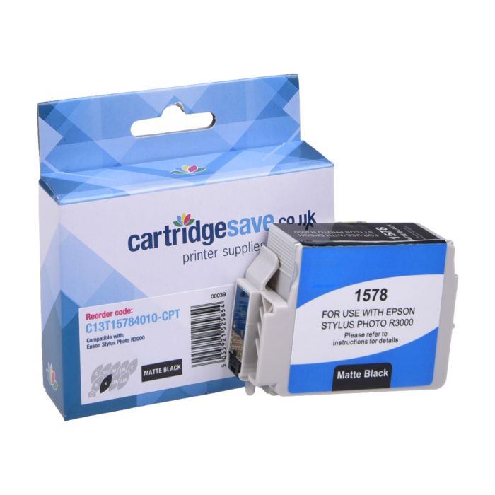 Compatible Epson T1578 Matte Black Ink Cartridge - (C13T157840 Turtle)