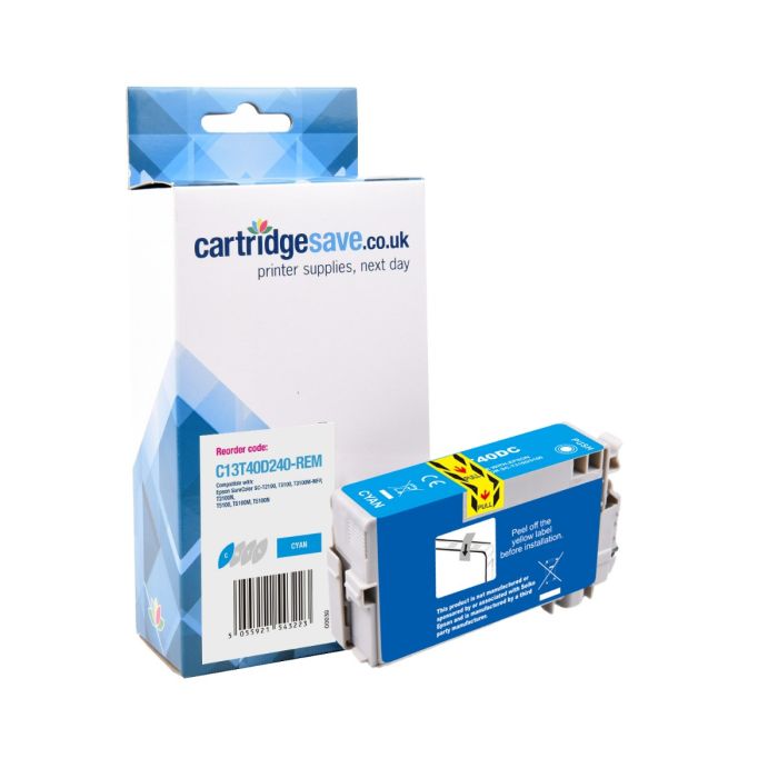 Compatible Epson T40D Cyan Ink Cartridge - (C13T40D240)