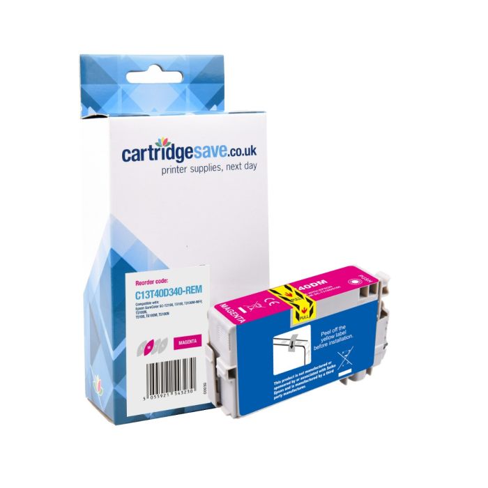 Compatible Epson T40D Magenta Ink Cartridge - (C13T40D340)