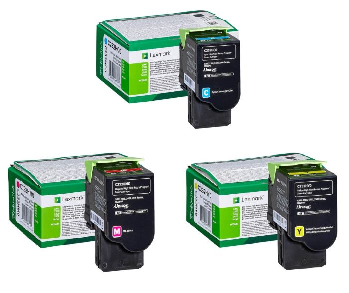 Lexmark C232H High Capacity 3 Colour Return Program Toner Cartridge Multipack