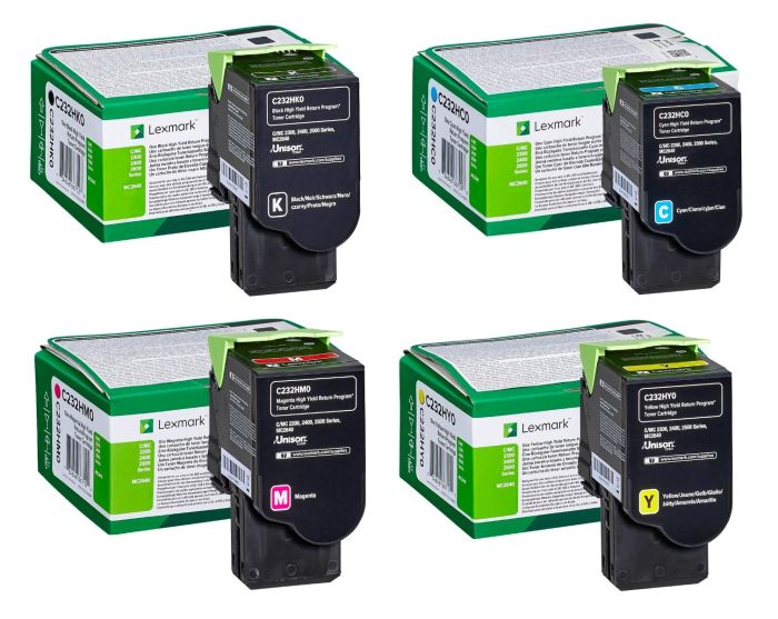 Lexmark C232H High Capacity 4 Colour Return Program Toner Cartridge Multipack