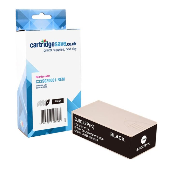 Compatible Epson SJIC22P(K) Black Ink Cartridge - (C33S020601)