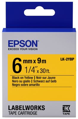 Epson C53S652002 Black On Yellow Labelling Tape 6mm x 9m - (LK-2YBP)