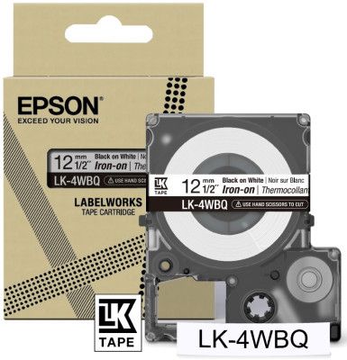 Epson C53S654024 Black On White Labelling Tape 12mm x 5m - (LK-4WBQ)