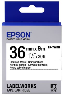 Epson C53S657006 Black on White Label Tape 36mm x 9m - (LK-7WBN)