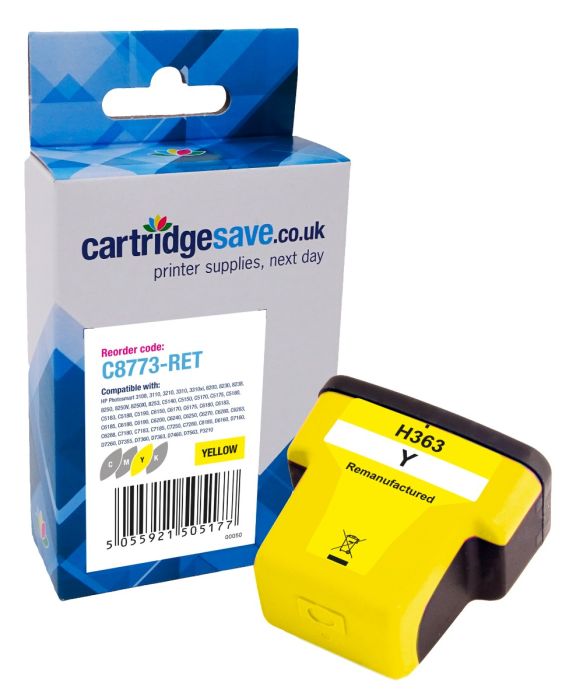 Compatible HP 363 Yellow Printer Cartridge - (C8773EE)