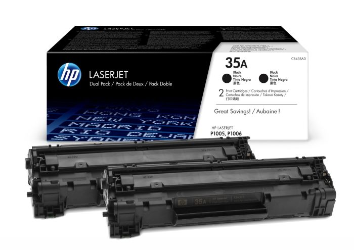 HP 35A Black Toner Cartridge Twin Pack - (CB435AD)