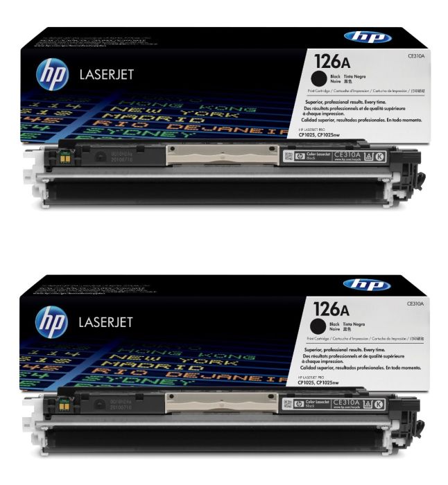 HP 126A Black Toner Cartridge Twin Pack - (CE310AD)