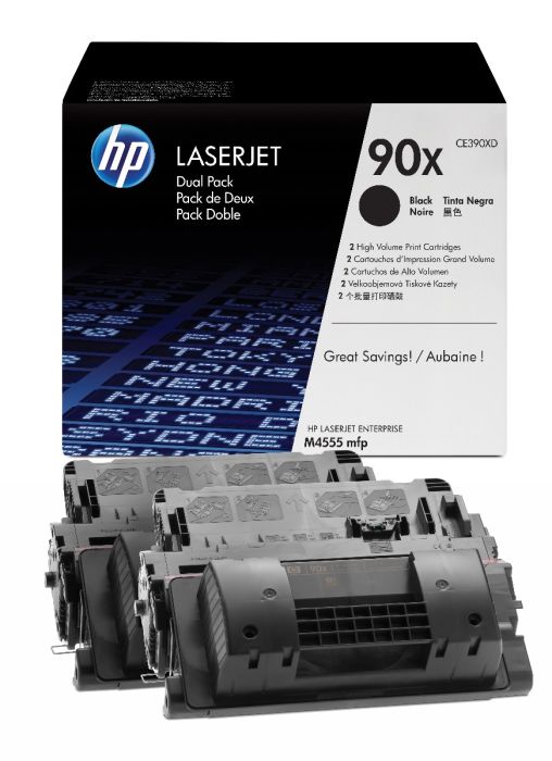 HP 90X High Capacity Black Toner Cartridge Twin Pack - (CE390XD)