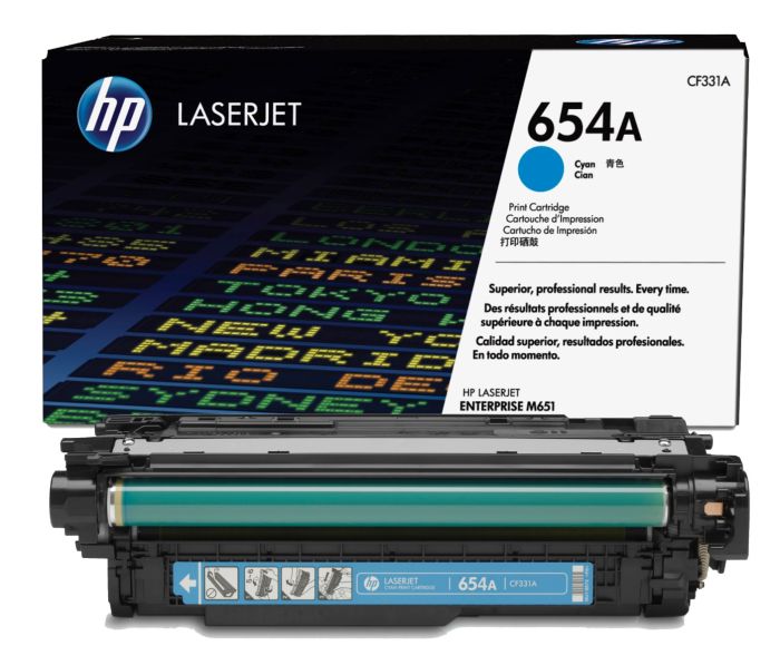 HP 654A Cyan Toner Cartridge - (CF331A)