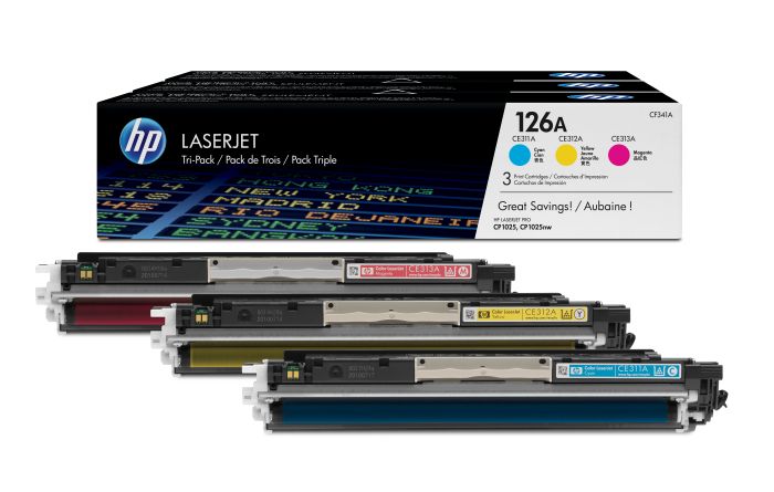 HP 126A 3 Colour Toner Cartridge Multipack - (CF341A)