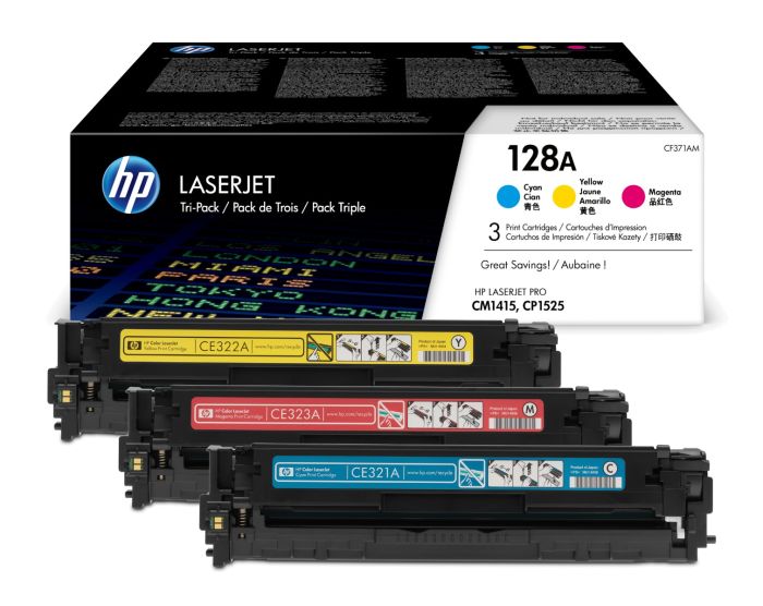 HP 128A 3 Colour Toner Cartridge Multipack - (CF371AM)