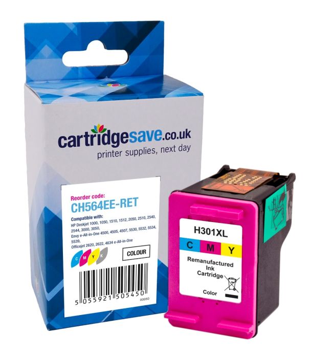 Compatible HP 301XL High Capacity Tri-Colour Ink Cartridge - (CH564EE)