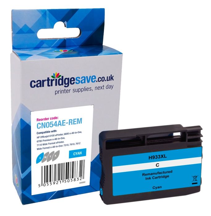 Compatible HP 933XL High Capacity Cyan Ink Cartridge - CN054AE