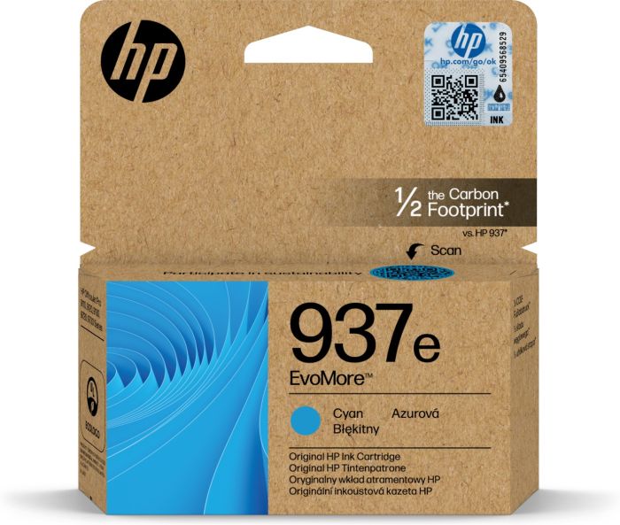 HP 937e EvoMore High Capacity Cyan Ink Cartridge - (4S6W6NE)