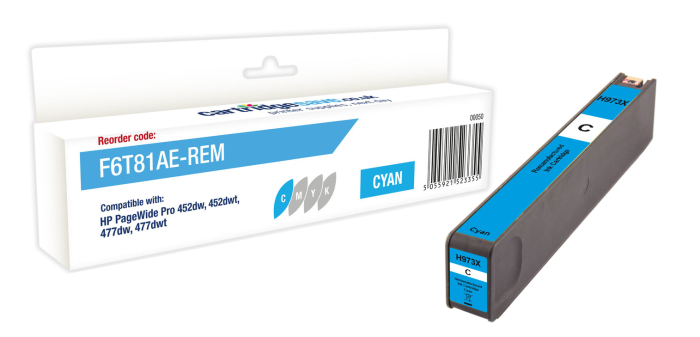 Compatible HP 973X High Capacity Cyan Ink Cartridge - (F6T81AE)