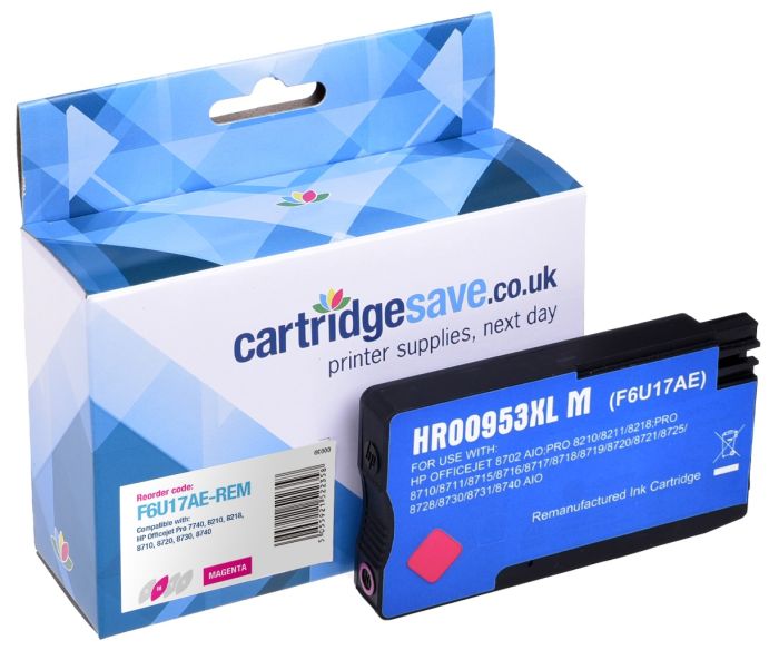 Compatible HP 953XL High Capacity Magenta Ink Cartridge - (F6U17AE)