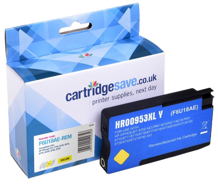 Compatible HP 953XL High Capacity Yellow Ink Cartridge - (F6U18AE)