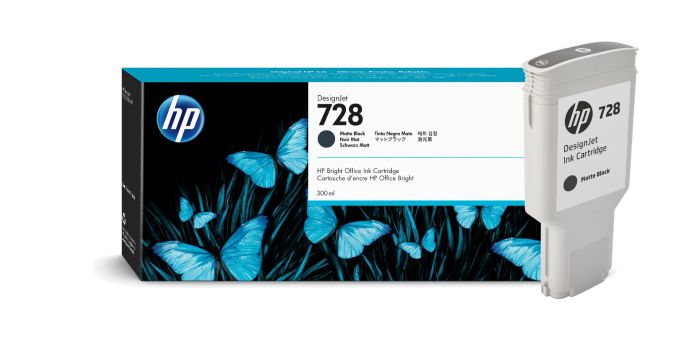 HP 728 Extra High Capacity Matte Black Ink Cartridge - (F9J68A)