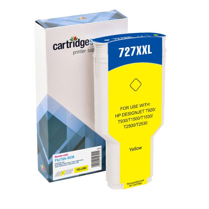 Compatible HP 727 Extra High Capacity Yellow Ink Cartridge - (F9J78A)