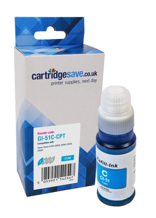 Compatible Canon GI-51 Cyan Ink Bottle - (GI-51C)