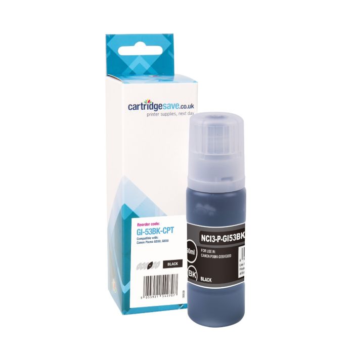 Compatible Canon GI-53BK Black Ink Bottle - (4699C001)