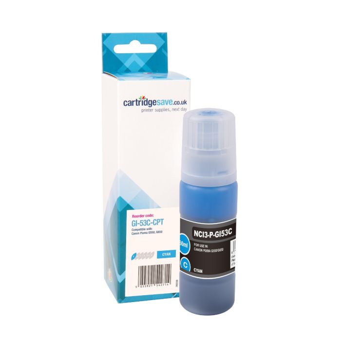 Compatible Canon GI-53C Cyan Ink Bottle - (4673C001)