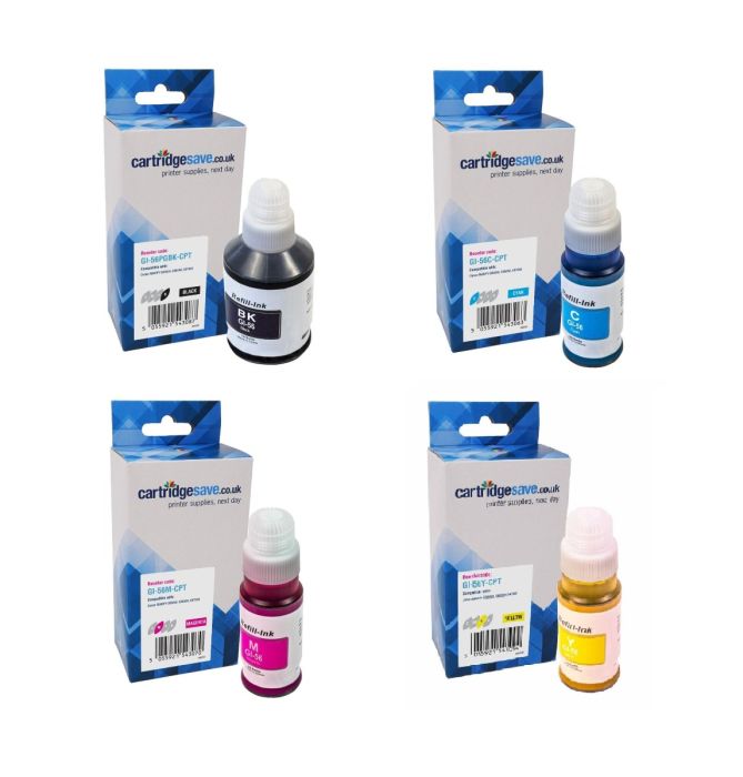 Compatible Canon GI-56 4 Colour Ink Bottle Multipack